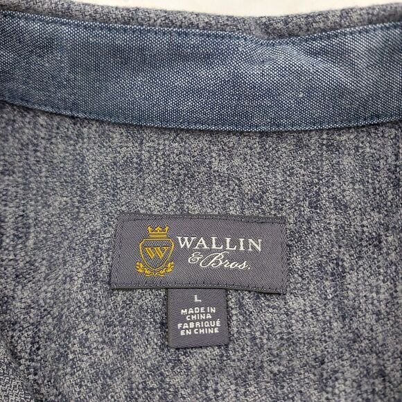 Wallin & Bros Flannel Shirt Mens Large Gray Cotton Button Up Long Sleeve Soft - Picture 10 of 11
